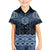 New Zealand Aotearoa Family Matching Off The Shoulder Long Sleeve Dress and Hawaiian Shirt Blue Taniko Art Maori Pattern