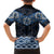 New Zealand Aotearoa Family Matching Puletasi and Hawaiian Shirt Blue Taniko Art Maori Pattern