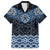 New Zealand Aotearoa Family Matching Puletasi and Hawaiian Shirt Blue Taniko Art Maori Pattern