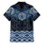 New Zealand Aotearoa Family Matching Puletasi and Hawaiian Shirt Blue Taniko Art Maori Pattern