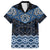 New Zealand Aotearoa Family Matching Short Sleeve Bodycon Dress and Hawaiian Shirt Blue Taniko Art Maori Pattern