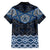 New Zealand Aotearoa Family Matching Short Sleeve Bodycon Dress and Hawaiian Shirt Blue Taniko Art Maori Pattern