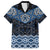 New Zealand Aotearoa Family Matching Summer Maxi Dress and Hawaiian Shirt Blue Taniko Art Maori Pattern