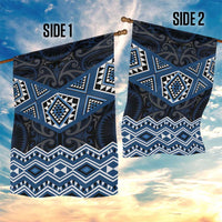 New Zealand Aotearoa Garden Flag Blue Taniko Art Maori Pattern LT05 - Polynesian Pride