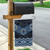 New Zealand Aotearoa Garden Flag Blue Taniko Art Maori Pattern LT05 - Polynesian Pride