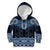 New Zealand Aotearoa Kid Hoodie Blue Taniko Art Maori Pattern