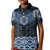 New Zealand Aotearoa Kid Polo Shirt Blue Taniko Art Maori Pattern