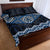 New Zealand Aotearoa Quilt Bed Set Blue Taniko Art Maori Pattern