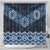 New Zealand Aotearoa Shower Curtain Blue Taniko Art Maori Pattern