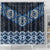 New Zealand Aotearoa Shower Curtain Blue Taniko Art Maori Pattern