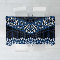 New Zealand Aotearoa Tablecloth Blue Taniko Art Maori Pattern LT05 Blue - Polynesian Pride