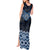 New Zealand Aotearoa Tank Maxi Dress Blue Taniko Art Maori Pattern