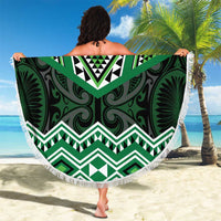 New Zealand Aotearoa Beach Blanket Green Taniko Art Maori Pattern LT05 - Polynesian Pride