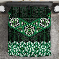 New Zealand Aotearoa Bedding Set Green Taniko Art Maori Pattern LT05 Green - Polynesian Pride