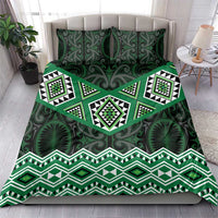 New Zealand Aotearoa Bedding Set Green Taniko Art Maori Pattern LT05 - Polynesian Pride