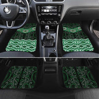 New Zealand Aotearoa Car Mats Green Taniko Art Maori Pattern LT05 Set 4pcs Green - Polynesian Pride