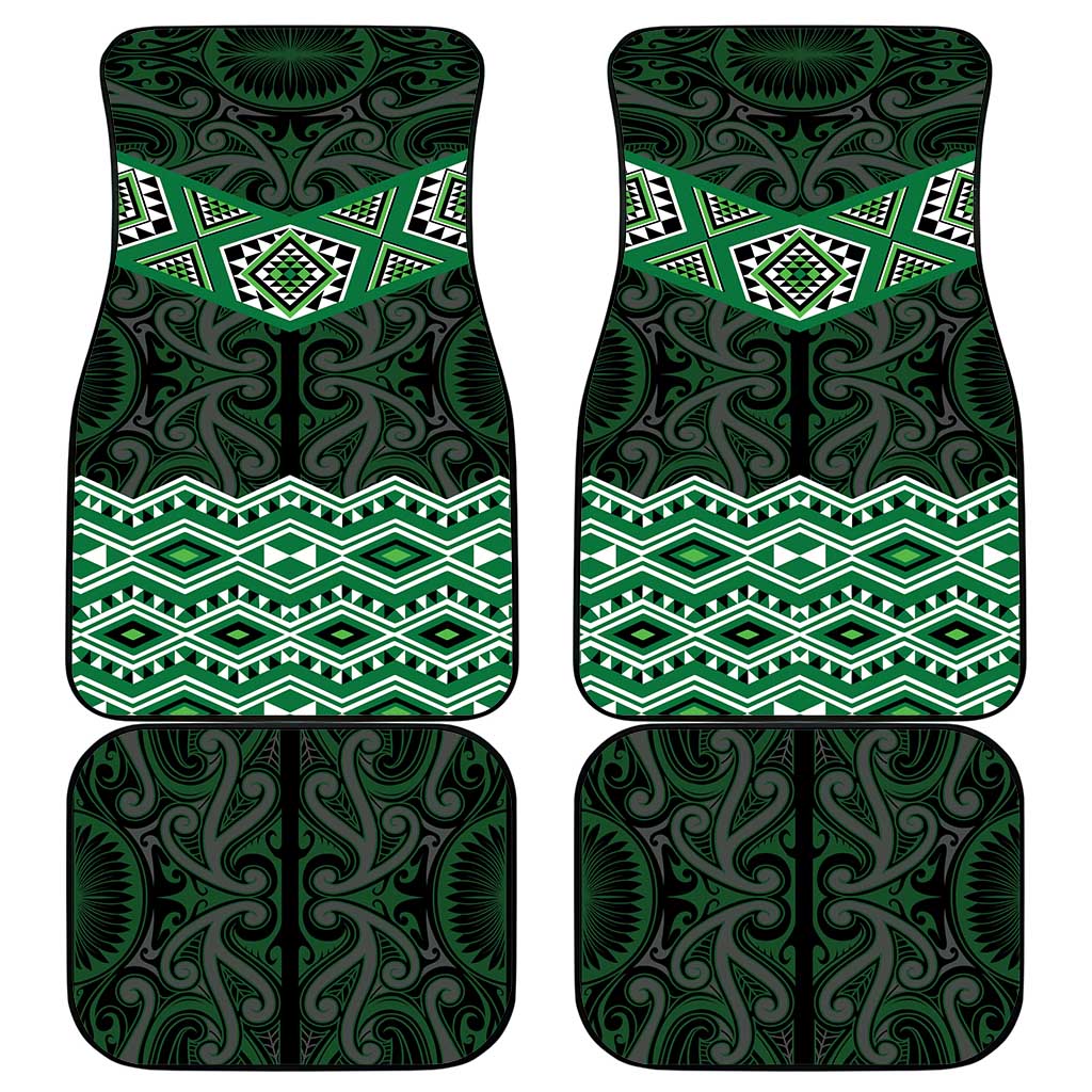 New Zealand Aotearoa Car Mats Green Taniko Art Maori Pattern LT05 - Polynesian Pride