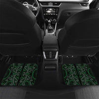 New Zealand Aotearoa Car Mats Green Taniko Art Maori Pattern LT05 Set 2pcs - Back Green - Polynesian Pride
