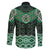 New Zealand Aotearoa Family Matching Long Sleeve Bodycon Dress and Hawaiian Shirt Green Taniko Art Maori Pattern