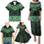 New Zealand Aotearoa Family Matching Puletasi and Hawaiian Shirt Green Taniko Art Maori Pattern