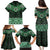 New Zealand Aotearoa Family Matching Puletasi and Hawaiian Shirt Green Taniko Art Maori Pattern