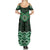 New Zealand Aotearoa Family Matching Summer Maxi Dress and Hawaiian Shirt Green Taniko Art Maori Pattern