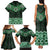 New Zealand Aotearoa Family Matching Tank Maxi Dress and Hawaiian Shirt Green Taniko Art Maori Pattern