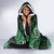 New Zealand Aotearoa Hooded Blanket Green Taniko Art Maori Pattern