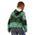 New Zealand Aotearoa Kid Hoodie Green Taniko Art Maori Pattern