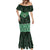 New Zealand Aotearoa Mermaid Dress Green Taniko Art Maori Pattern