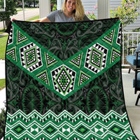 New Zealand Aotearoa Quilt Green Taniko Art Maori Pattern LT05 Green - Polynesian Pride