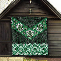New Zealand Aotearoa Quilt Green Taniko Art Maori Pattern LT05 - Polynesian Pride