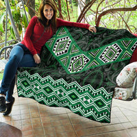 New Zealand Aotearoa Quilt Green Taniko Art Maori Pattern LT05 - Polynesian Pride