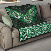 New Zealand Aotearoa Quilt Green Taniko Art Maori Pattern LT05 - Polynesian Pride