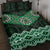 New Zealand Aotearoa Quilt Bed Set Green Taniko Art Maori Pattern