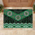 New Zealand Aotearoa Rubber Doormat Green Taniko Art Maori Pattern