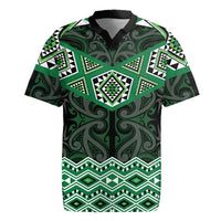 New Zealand Aotearoa Rugby Jersey Green Taniko Art Maori Pattern LT05 Green - Polynesian Pride