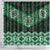 New Zealand Aotearoa Shower Curtain Green Taniko Art Maori Pattern