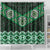 New Zealand Aotearoa Shower Curtain Green Taniko Art Maori Pattern