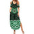 New Zealand Aotearoa Summer Maxi Dress Green Taniko Art Maori Pattern