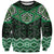 New Zealand Aotearoa Sweatshirt Green Taniko Art Maori Pattern