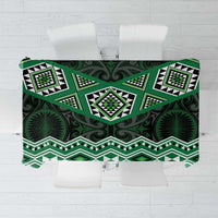 New Zealand Aotearoa Tablecloth Green Taniko Art Maori Pattern LT05 Green - Polynesian Pride