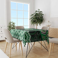 New Zealand Aotearoa Tablecloth Green Taniko Art Maori Pattern LT05 - Polynesian Pride