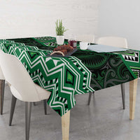 New Zealand Aotearoa Tablecloth Green Taniko Art Maori Pattern LT05 - Polynesian Pride