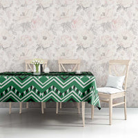 New Zealand Aotearoa Tablecloth Green Taniko Art Maori Pattern LT05 - Polynesian Pride