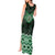 New Zealand Aotearoa Tank Maxi Dress Green Taniko Art Maori Pattern