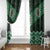 New Zealand Aotearoa Window Curtain Green Taniko Art Maori Pattern