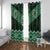 New Zealand Aotearoa Window Curtain Green Taniko Art Maori Pattern