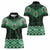 New Zealand Aotearoa Women Polo Shirt Green Taniko Art Maori Pattern