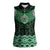 New Zealand Aotearoa Women Sleeveless Polo Shirt Green Taniko Art Maori Pattern